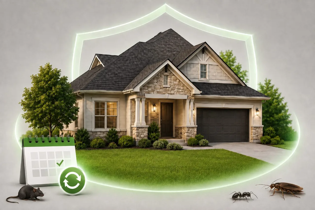 Home shielded by a recurring pest control maintenance plan